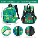 Accmor Toddler Backpack Leash with Anti Lost Wrist Link, Cute Mini Child Walking Harnesses Keep Kids Close Back Pack Rope Tether Rein for Baby Boys (Green/Dino) by TinyTreasures Baby Boutique