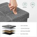 SONGMICS Mazie Collection - 43 Inches Ottoman Storage Bench, 35 Gal. Folding Chest with Breathable Linen-Look Fabric, Load up to 660 lb, for Entryway, Living Room, Bedroom, Dark Gray ULSF077G04 by CozyNest Decor