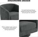 Swivel Barrel Accent Chair, Modern Round Chenille Fabric Arm Chair for Living Room, Bedroom, Comfy Club Reading Chairs for Adults（Chenille Fabric, Grey, Set of 4 by CozyNest Decor