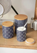 DII Kitchen Ceramics Collection, Canister Set, Mixed Print, Nautical Blue, 3 Piece by CozyNest Decor