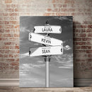 Personalized Family Street Sign Multi-Name Canvas Or Poster Wall Art, Street Sign Customized With Name, Best Gifts For Parents, Grandparents From Kids Daughter Son, Christmas Gift For Family
