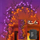 [8 Modes & Timer] Halloween Decorations Willow Vine Twig Garland, 6 FT 54LED Willow Vine Twig Lights Orange Purple LED Lights for Indoor Wall Fireplace Halloween Decorations by CozyNest Decor