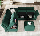 Belffin Modular Sectional Sofa with Storage Seats Velvet L Shaped Corner Couch Convertible Sectional Sofa with Chaise (Green, L Shape-1)… by CozyNest Decor