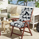 LVTXIII Outdoor Seat/Back Chair Cushion Patio Tufted High Back Cushion, Seasonal Replacement Rocking Chair Cushion with Ties (44” L x 22W”, Set of 2, Black Lush Leaf) by GreenHaven Gardens