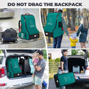 RAINSMORE Padded Car Seat Travel Bag for Airplane Heavy Duty Car Seat Backpack for Air Travel Baby Carseat Cover Bags for Airport Large Car Seats Carrier Fits Car Seats & Booster Seats, Green by TinyTreasures Baby Boutique