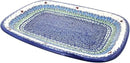 Blue Rose Polish Pottery Garden Tulip Large Rectangular Serving Platter by CozyNest Decor