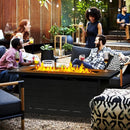 57 inch Propane Fire Pit Table,50000 BTU Gas Fire Pits Table with Lid & Lava Rock & Waterproof Cover, Outdoor Propane Firepit for Dining or Party, Outside, Patio, Garden, Yard by GreenHaven Gardens