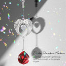 Sympathy Gift Modern Grief Gift for Lose of Loved Ones, Memorial Suncatcher with 40mm Crystal Ball, Sorry for Your Lose Rainbow Maker, Bereavement Gift Idea Angel Wings Design, Red by GreenHaven Gardens