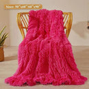 XeGe Luxury Faux Fur Throw, Hot Pink Soft 50x60 Fluffy Blanket, Shaggy Plush Decorative Couch Throw, Cute Furry Fuzzy Office Lap Blanket for Bed Bedroom Living Room, Hot Pink by CozyNest Decor