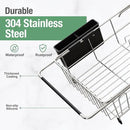 MAJALiS Dish Drying Rack in Sink - Small Dish Drainers for Kitchen Sink, Over The Sink Dish Racks with Utensil Holder, Stainless Steel Dish Rack in Sink, Silver by CozyNest Decor