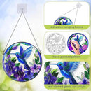 Stained Glass Sun Cather for Window Hanging, 6.3'' Hummingbird Window Ornament for Indoor Outdoor, Hand Painted Stain Glass Gift for Women, Bird Nature Lovers by GreenHaven Gardens