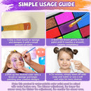 Professional Face Painting Kit for Kids – 42 Color Water Activated Facepaint Makeup Kit, Non-Toxic face Paint with Stencils, Gems, Brushes– for Halloween, Parties, Carnival, School Event & Festivals by TinyTreasures Baby Boutique