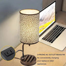 Dreamholder Touch Control USB Table Lamp, Upgraded 3-Way Dimmable Nightstand Desk Lamp with USB C & A Charging Ports and AC Outlet, Bedside Lamp for Bedroom Dimmable 9W LED Bulb Included by CozyNest Decor