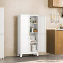 White Metal Storage Cabinet, 48" Steel Cabinets for Home Office, Kitchen Pantry Storage Cabinet with Doors and 3 Adjustable Shelves, for Office, Home, Garage, School by CozyNest Decor