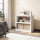 30" Bookcase, White Floor Standing Bookshelf, 2-Tier Display Shelves Open Storage Organizer, Book Case for Living Room Hallway Kitchen Home Office Bedroom, White 2 Tiers by CozyNest Decor