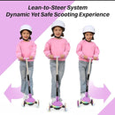 ZIFFY 3-Wheel Light-Up Kids Scooter, Kids Balance Scooter for Boys Girls with 20 Dynamic LED Lights, 4 Adjustable Height, Lean-to-Steer Design with Anti-Slip Wide Surface for Stability - Up to 110LBS by TinyTreasures Baby Boutique