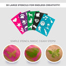 Face Painting Kit for Kids - 26 Colors Face Paint Kit, Non-Toxic and Hypoallergenic, Stencils, Book, and Professional Halloween Makeup Kit - Safe and Easy to Use Face Paint Kit for Kids by TinyTreasures Baby Boutique