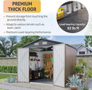 Aoxun 7x5 FT Outdoor Storage Shed with Floor Garden Metal Shed with Lockable Door Outdoor Large Shed for Tool, Garbage Can, Bike, Mower, Brown by GreenHaven Gardens