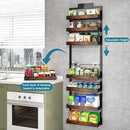 bukfen Over the Door Pantry Organizer, 8-Tier Adjustable Wooden Basket Kitchen Pantry Door Organization and Storage,2 in 1 Wall Mount or Hanging Heavy-Duty Metal Hanging Kitchen Spice Rack,1 Pack by CozyNest Decor