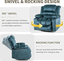 Recliner Chair Rocker Modern Ergonomic Lounge 360 Degree Swivel Single Sofa Seat Living Room Lounge Recliners on Clearance Foam Filling by CozyNest Decor