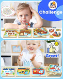 Benresive Wooden Toddler Puzzles, Montessori Toys for 1 2 3 Year Old Boys, Toys for 1 2 3 Year Old Boy Birthday Gifts, 8 Pack Vehicle Toddler Learning Educational Puzzles by TinyTreasures Baby Boutique