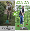 Lawn Leveling Rake, Lawn Leveler with Stainless Steel Long Handle, Heavy Duty Yard Level Tool for Leveling Soil, Sand Or Dirt Surfaces, Gardening Gloves Gift Included (17x10in) by GreenHaven Gardens