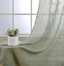 MIUCO Semi Sheer Curtains Poly Linen Textured Solid Grommet Curtains 84 Inches Long for Living Room 2 Panels (2 x 37 Wide x 84" Long) Sage by CozyNest Decor
