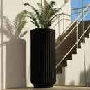 31.5 Inch Tall Roman Column Concrete Planter（14.2Dx31.5H，36 Pounds）,Durable All-Weather Use with Drainage Holes,Large Tall Round Planter for Outdoor Indoor Plants by CozyNest Decor