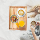 Acacia Wood Serving Tray with Handles (17 Inches) – Decorative Serving Trays Platter for Breakfast in Bed, Lunch, Dinner, Appetizers, Patio, Ottoman, Coffee Table, BBQ, Party –Great for Lap &Couch by CozyNest Decor