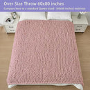 Bigacogo Chunky Knit Throw Blanket for Couch, 60x80 inches, 100% Hand Knitted with Thick Jumbo Chenille Yarn, Cozy Soft Large Rope Knot Cable Crochet Blankets for Sofa Bed Living Room, Dusty Pink by CozyNest Decor