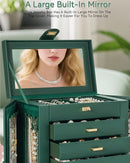 AKOZLIN 360° Rotating Jewelry Box 6-Tier Organizer Functional Jewelry Storage Case for Women Girls Ring Necklace Earring Bracelet Holder with Mirror by TinyTreasures Baby Boutique