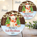 Personalized Baby’s First Christmas Ornament 2025 - Custom Newborn Keepsake - Sweet Gift for New Parents Mom Dad - Bear Themed Babies Ornament - Sweet Gift for Family Welcoming New Baby by TinyTreasures Baby Boutique