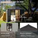 Patiowell 8 x 6 FT Plastic Outdoor Storage Shed with Floor, Resin Shed with Window and Lockable Door for Garden, Backyard, Tool Storage Use, Easy to Install in Beige (Kick-it Shed) by GreenHaven Gardens