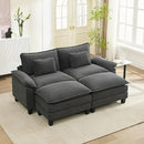 URRED Modular Sectional Sofa Comfy Cloud Couch, Modern Velvet Sofa Sleeper Deep Seat Couches with Ottoman/Pillows for Living Room (Dark Gray, 82.6''- 2 Ottomans) by CozyNest Decor