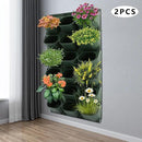 12Pieces 3-Pot Wall Planter Vertical Garden Plant Walls Wall Mounted Vertical Planter with Water-Storage Layer Stackable Wall-Mounted Flower Pot for Gardens, Balconies 180.78lbs Total Capacity (Green) by CozyNest Decor