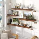 Heimlove 55 Inch Floating Shelves for Wall,10 Deep Large Rustic Brown Wall Shelf with Heavy Duty Brackets,Wall Mounted Storage & Display Shelves for Bedroom,Living Room,Kitchen,Office by CozyNest Decor