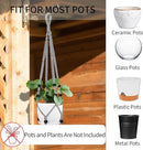 3 Pack Macrame Plant Hanger - 35"/29"/23" Different Sizes, Hanging Planter Basket Flower Pot Holder for Indoor Outdoor, Boho Home Decor, Gray (POTS NOT Included) by GreenHaven Gardens