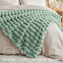 BEDELITE Faux Rabbit Fur Blanket, Luxurious 3D Striped Spring Blanket for Decor & Gift, Soft and Warm Plush Fluffy Faux Fur Throw Blanket All Seasons Suitable, (Sage Green, 50"x 60") by CozyNest Decor