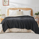 EMME Cotton Muslin Large Throw Blanket Couch Breathable Gauze Blanket Soft Lightweight Bed Blankets Adults (Black, 50"x70") by CozyNest Decor