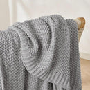 Joydeco Chunky Cable Knit Throw Blanket, Lightweight 100% Cotton Soft Cozy Throw Twin Blanket for Couch Bed and Sofa, Rustic Breathable Farmhouse Blanket Gift for Women Men(Grey, 51"x63") by CozyNest Decor