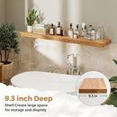 RICHFOCUS Elm Floating Shelves for Wall - 48" W x 9.3" D Rustic Solid Wood Shelves with Invisible Bracket, Wall-Mounted for Living Room, Bedroom, Kitchen Storage & Display, Set of 1, Natural by CozyNest Decor