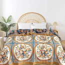Boho Throw Blanket for Bed - 100% Pure Cotton Ultra Soft Rustic Quilt - Farmhouse Decor Bed Blankets, All Season Rustic Throw for Sofa Couch Chair(91''x 98'', Floral) by CozyNest Decor