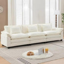 URRED Modular Sectional Sofa Comfy Cloud Couch, Modern Chenille Sofa Sleeper Deep Seat Couches with Ottoman/Pillows for Living Room (White, 117'') by CozyNest Decor