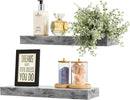 Sorbus Floating Shelves for Wall, Bathroom Shelves Wall Mounted for Kitchen, Bedroom, Bathroom Storage Over Toilet, Hanging Book Shelf for Wall Home Decor Living Room (Gray, 2 Pack) by CozyNest Decor