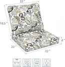 LVTXIII Outdoor Seat and Back Cushion Patio Deep Seat Cushion Set Seasonal Chair Cushion for Wicker Chairs and Garden Furniture Decoration, 22"x22"x4", Dailey Tan by GreenHaven Gardens