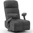 Nursery Swivel Glider Recliner Chair with Adjustable Armrests & Headrest, Rocking Chair Nursery with Removable Cover for Breastfeeding, FSC & Oeko-TEX Certified, Black by TinyTreasures Baby Boutique