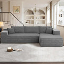 104" Cloud Sectional Couches for Living Room,L Shaped Boneless Couch in A Box,Sleeper Sofa with Comfy Chaise No Assembly Required,Grey by CozyNest Decor