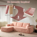ovios 104" Cloud Sectional Couch with L-Shape Chaise,Modern Modular Sofa with Deep Seat, Upholstered Couches for Living Room Bedroom,No Assembly Required, Pink (Plush Corduroy Fabric) by CozyNest Decor