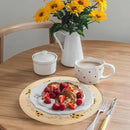 Whaline 4Pcs Round Sunflower Placemats Spring Summer Flower Embroidered Place Mats Floral Dinner Table Mats for Home Holiday Birthday Baby Shower Party Decor by CozyNest Decor