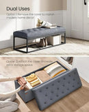 SONGMICS Velvet Storage Ottoman Bench, Foot Rest with Legs, 15.7 x 43 x 15.7 Inches, End of Bed Bench, Storage Chest, Load up to 660 lb, for Living Room, Bedroom, Entryway, Slate Gray ULSF089G01 by CozyNest Decor